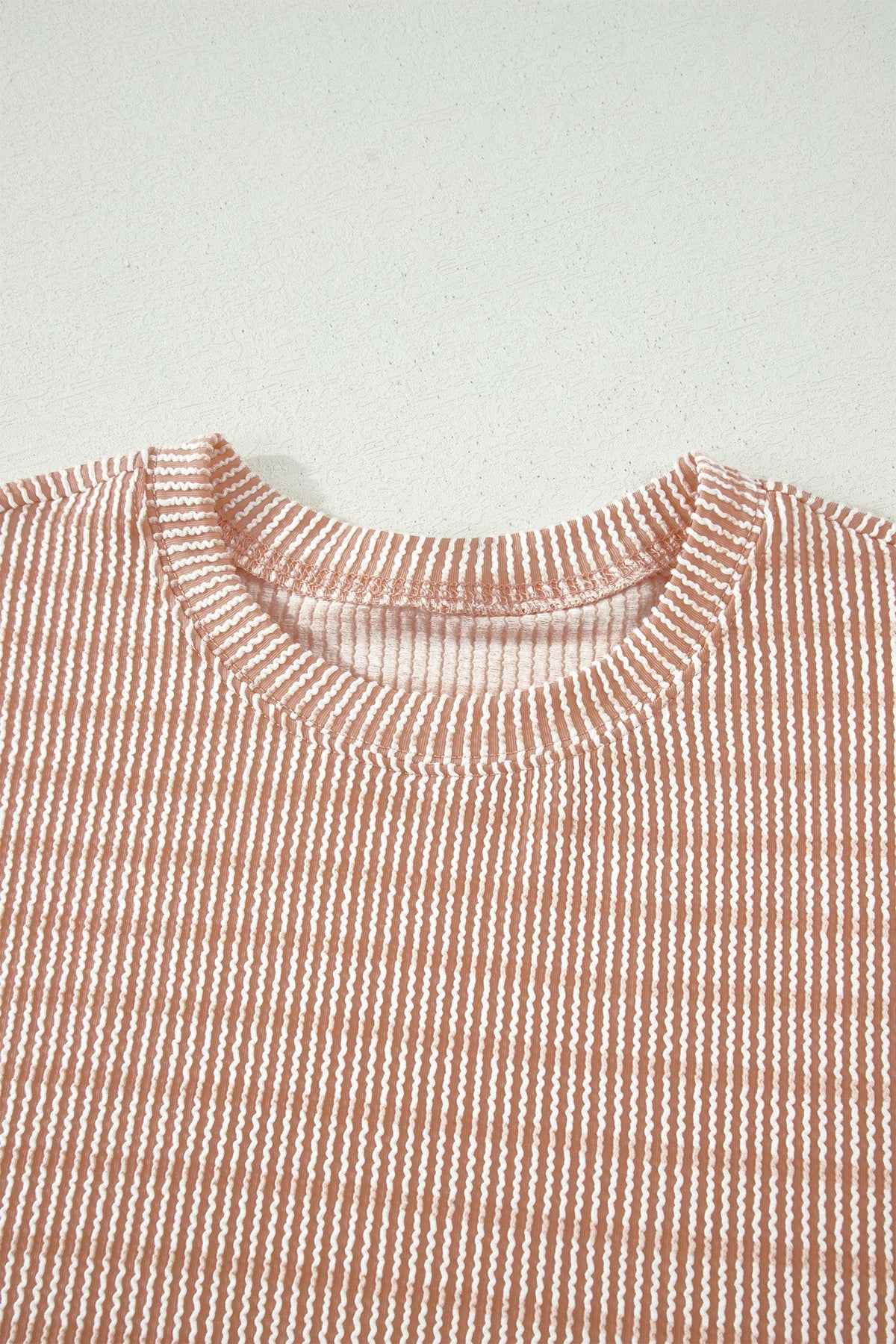 Stripe Corded Knit Tee & Drawstring Short Set
