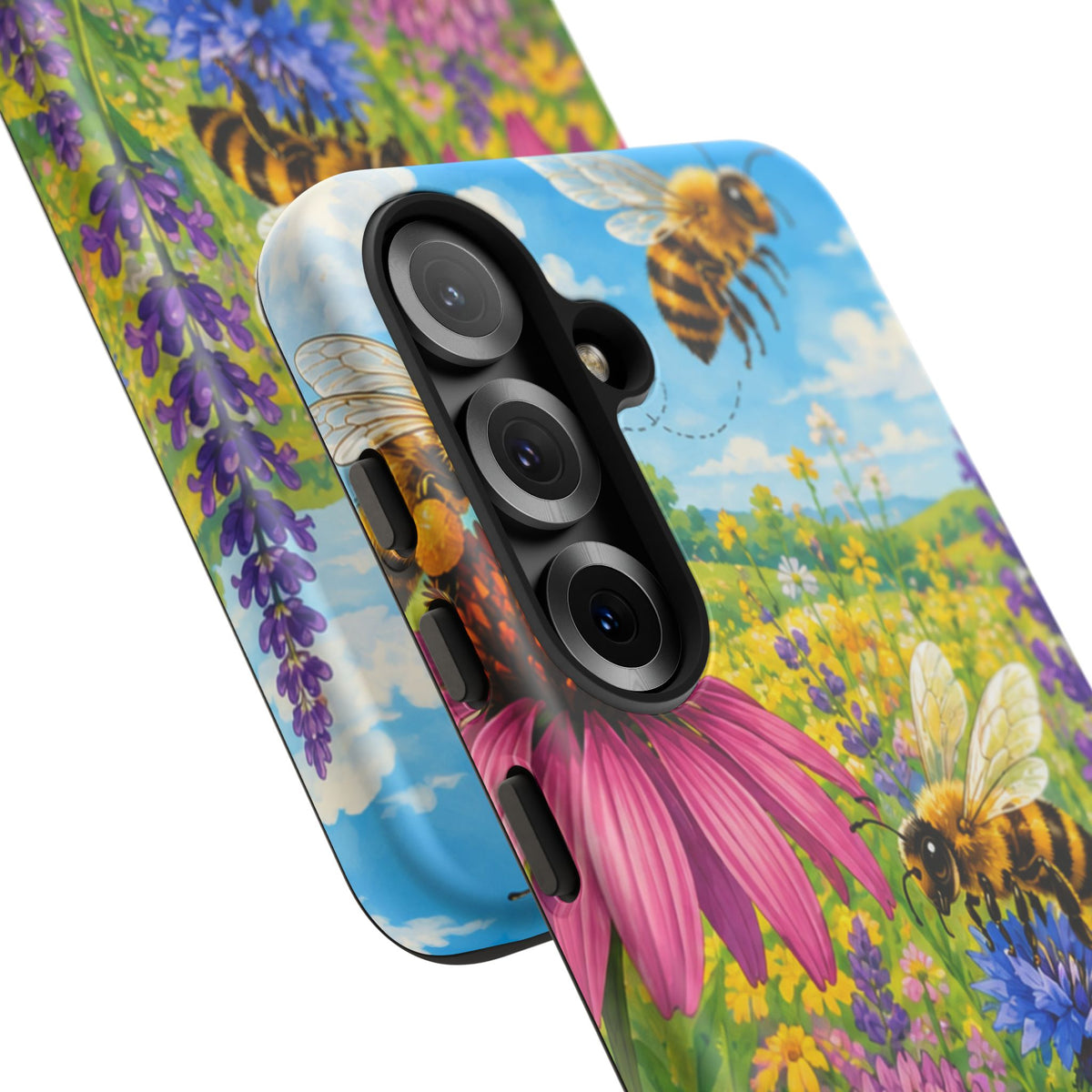 Bee Meadow Phone Case — Floral Honeybee Protective Cover