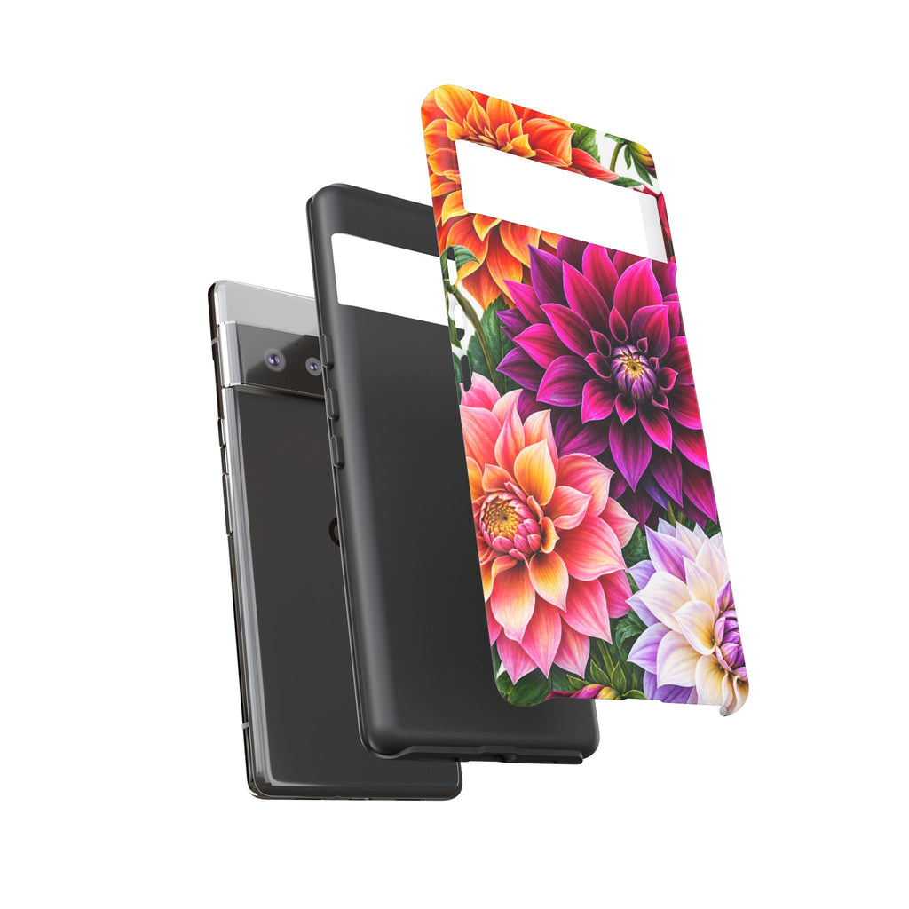 Floral Dahlia Tough Phone Case — Vibrant Protective Floral Phone Cover