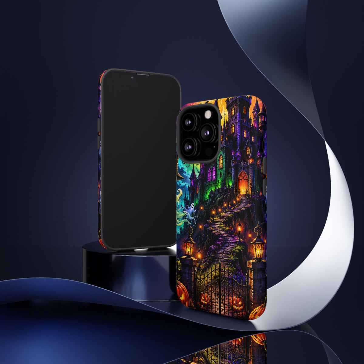 Halloween Haunted Castle Phone Case — Spooky Pumpkin & Ghost Tough Case