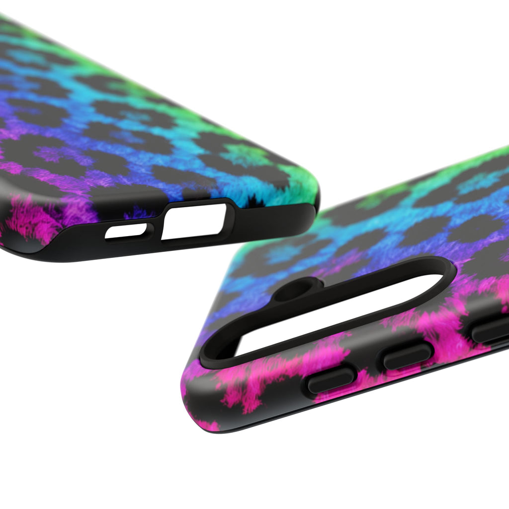 Neon Rainbow Leopard Tough Case – Colorful Animal Print Phone Cover