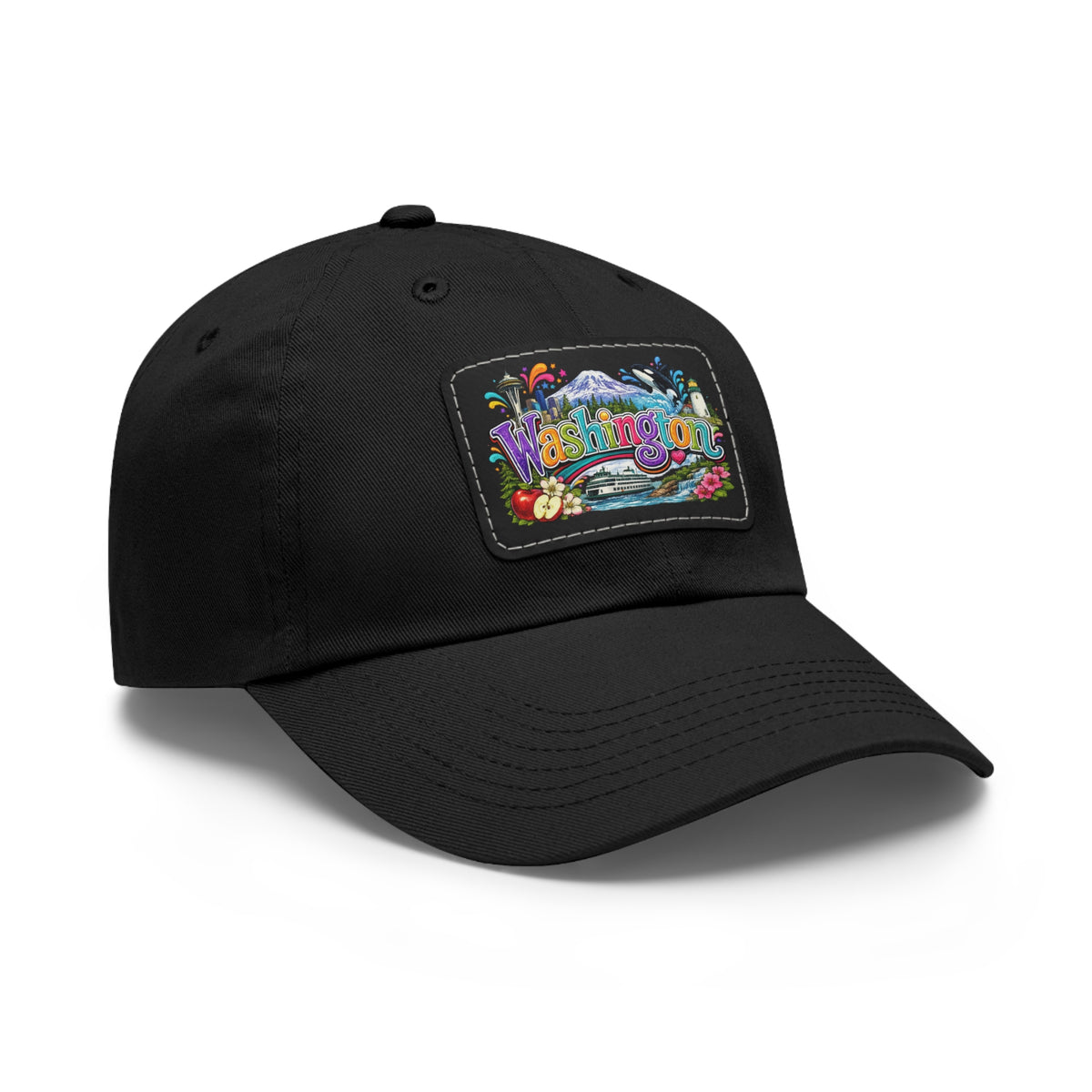 Washington State patch hat | leather rectangle dad hat