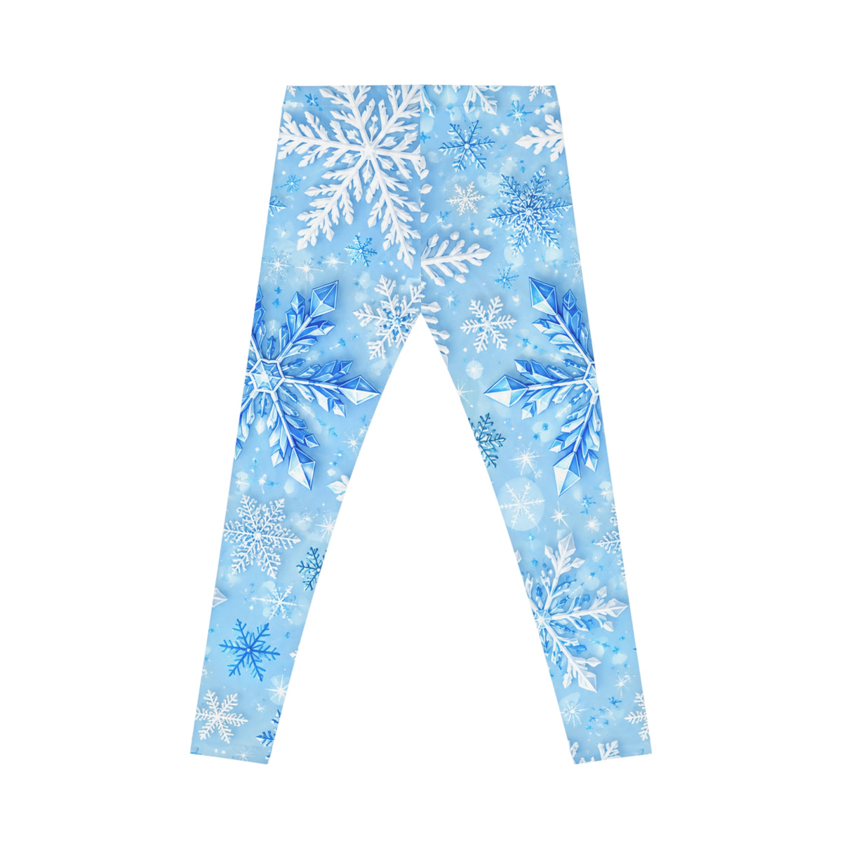 Winter Snowflake Leggings — Blue Holiday All-Over Print