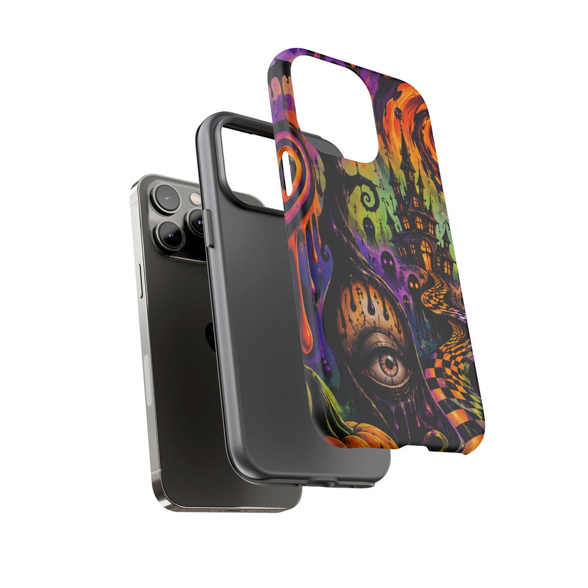 Phone Case — Psychedelic Haunted House Halloween Design