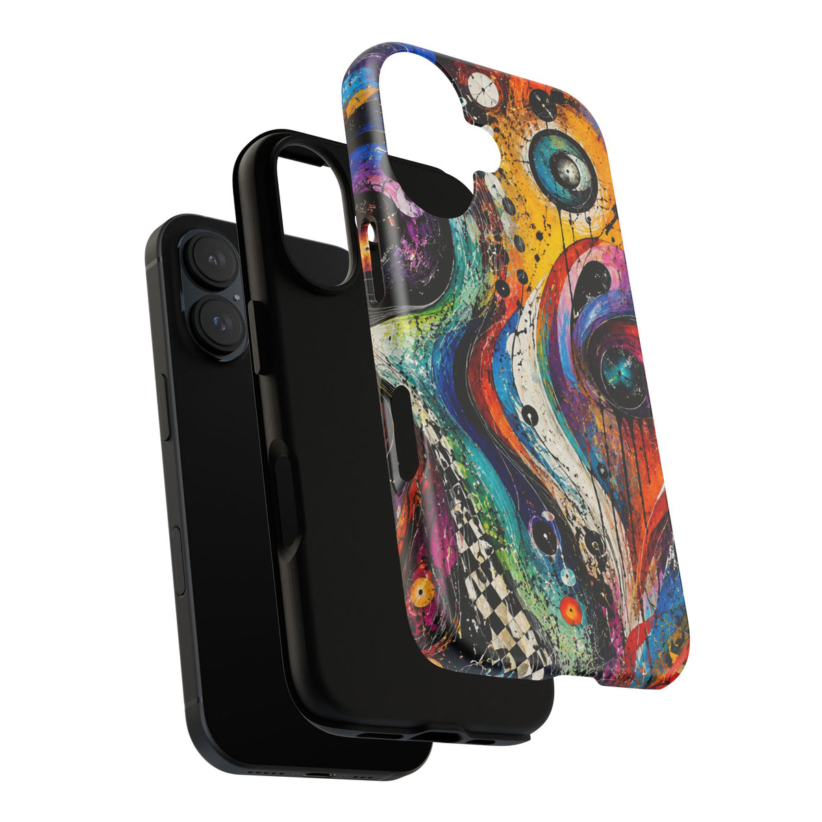 Abstract Cosmic Swirl Phone Case — Colorful Artistic iPhone Tough Case