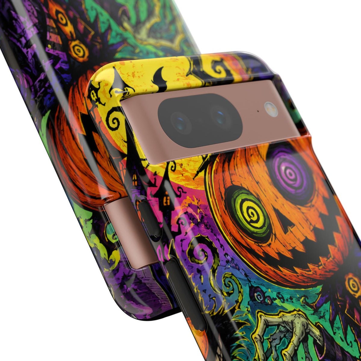 Halloween Pumpkin Skull Phone Case — Psychedelic Jack-o'-Lantern Tough Case