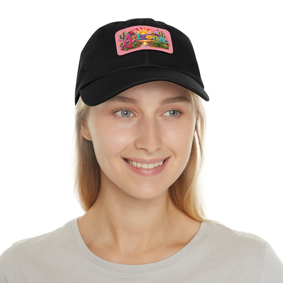 Arizona Sunset Leather Patch Dad Hat | State Patch Hat