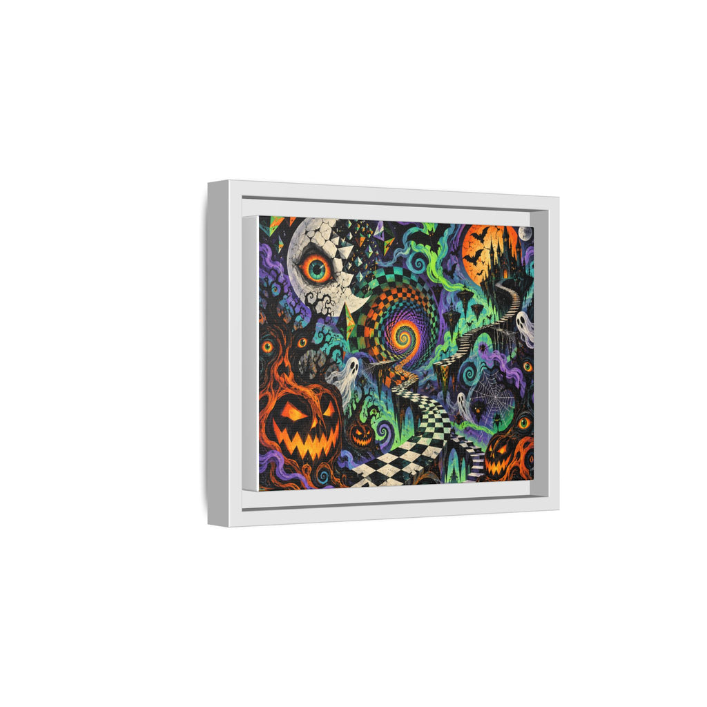 Spooky Surreal Halloween Canvas Framed Art — Matte Multi-Color