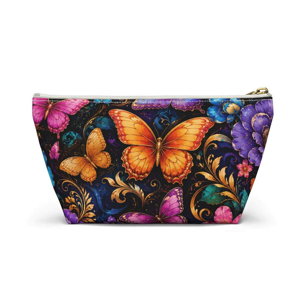 Butterfly Garden Accessory Pouch — Vibrant Floral Makeup Bag