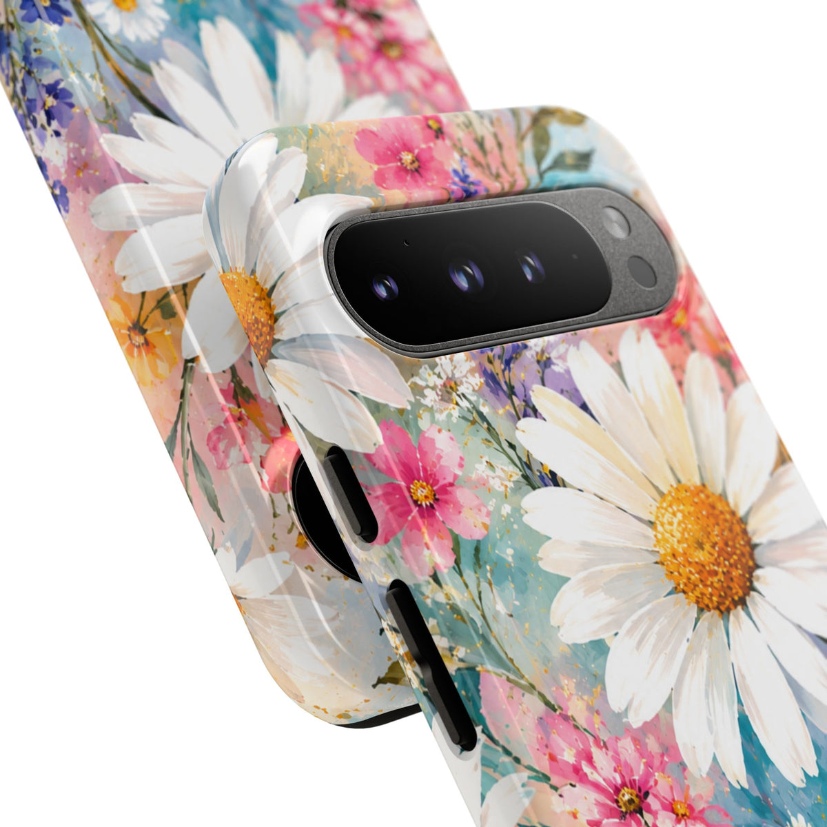Floral Daisy Phone Case — Watercolor Daisies Protective Tough Case