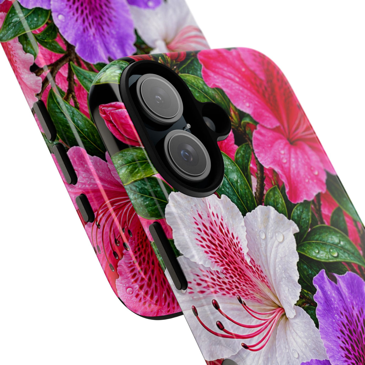Floral Azalea Phone Case — Vibrant Pink & Purple Blossom Protection