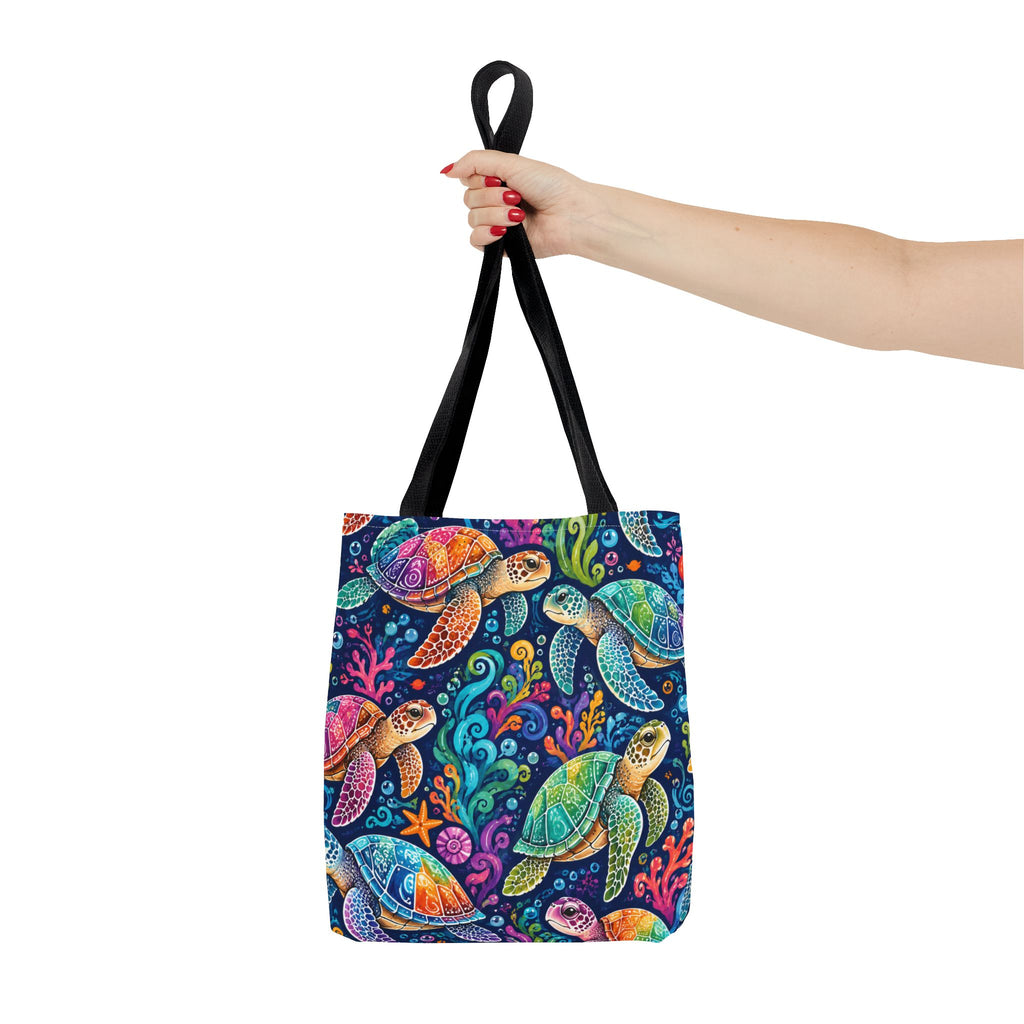 Colorful Sea Turtles Tote Bag — Vibrant Ocean Art Beach Tote
