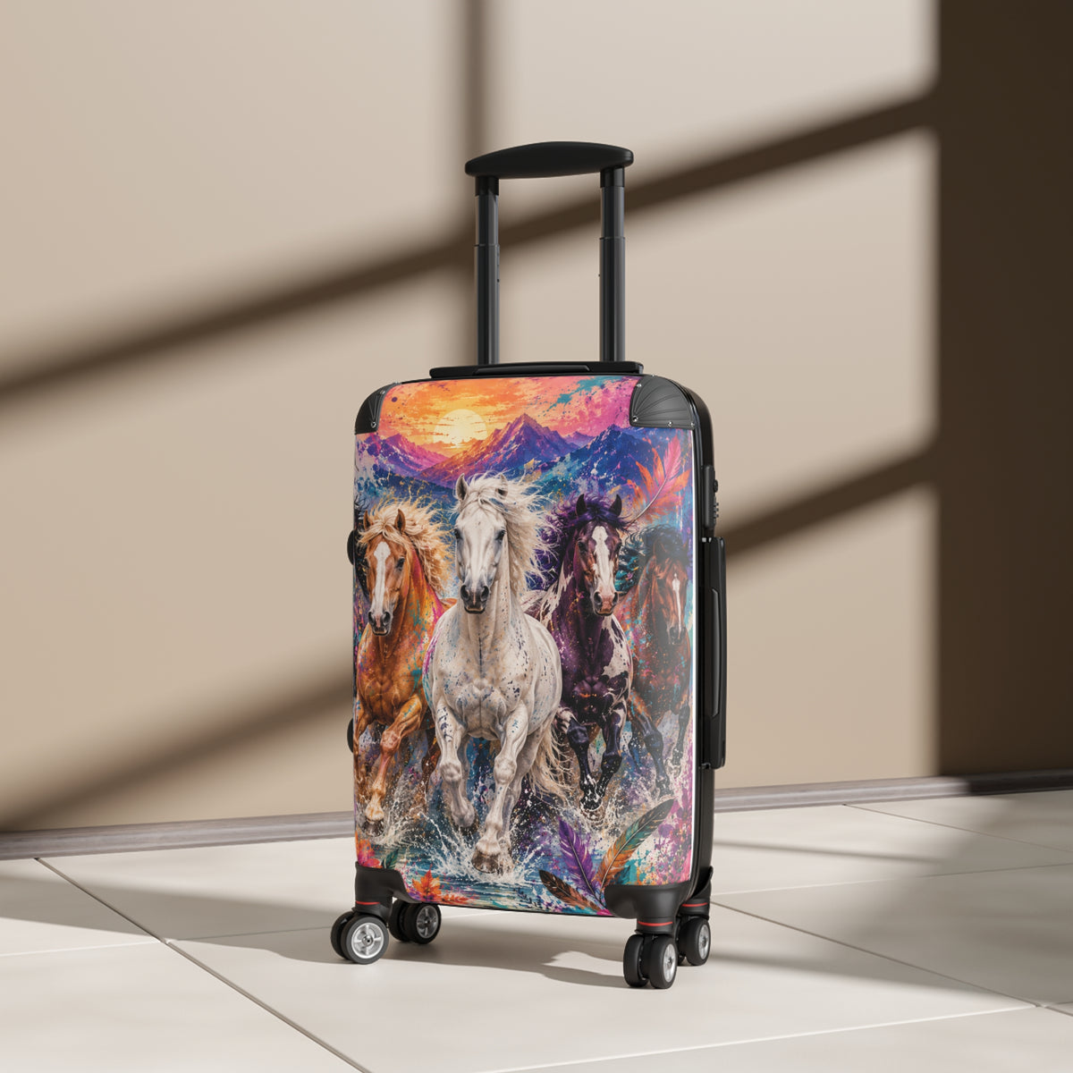 Running Wild Horse Suitcase – Colorful Galloping Horses Carry-On