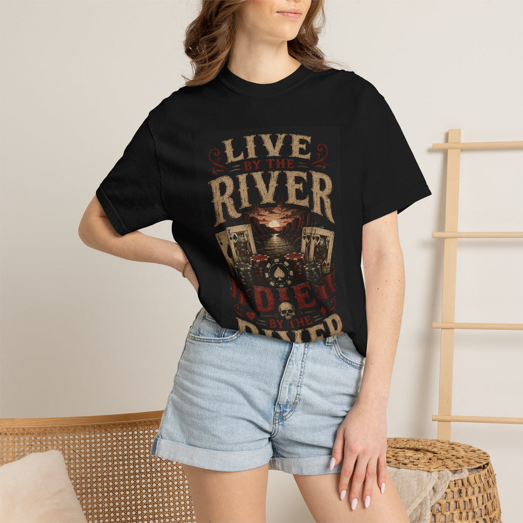 Live by the River graphic T-Shirt | Vintage riverboat design