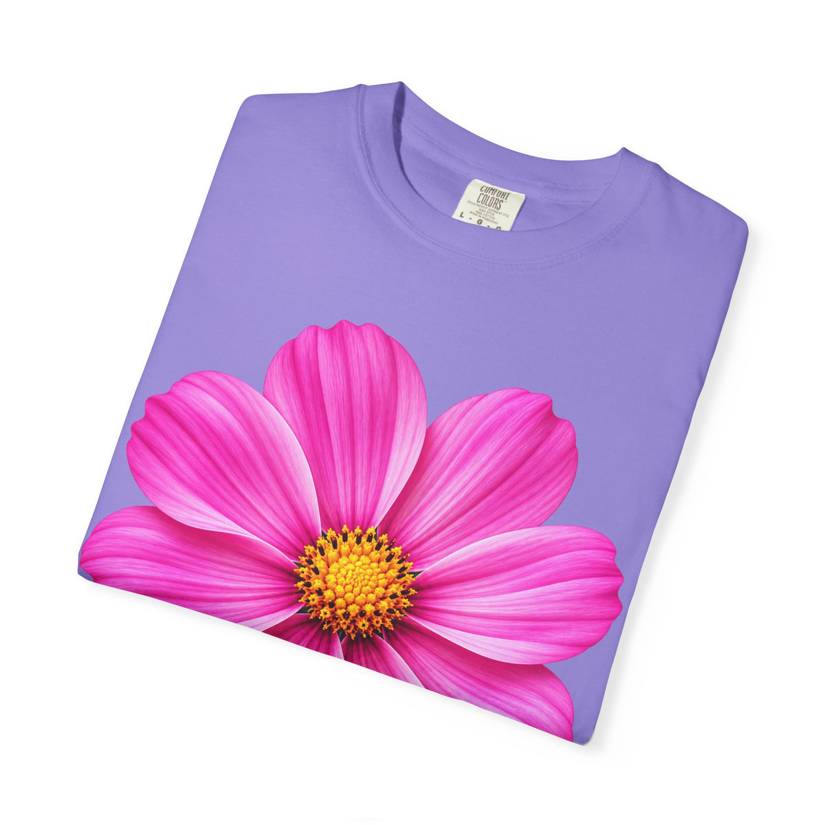 Pink Cosmos Flower T-shirt | Inspirational Back Quote