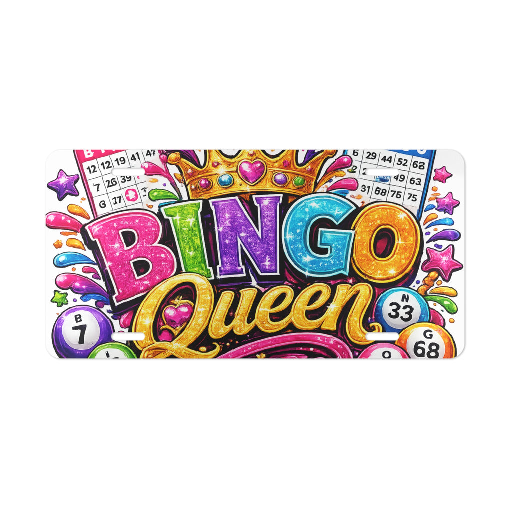 Bingo Queen Vanity Plate | Colorful Bingo Design License Plate