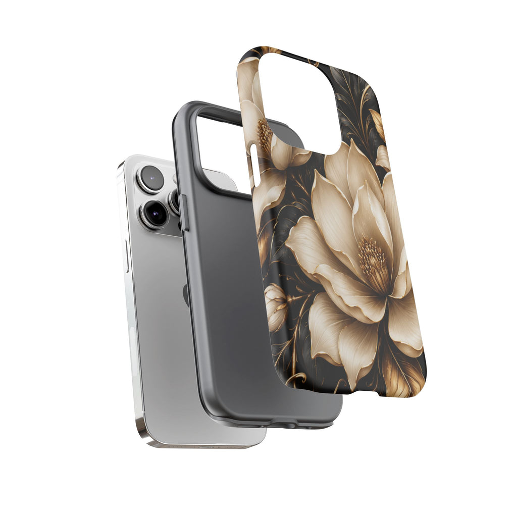 Floral Tough Case — Elegant Gold Magnolia Phone Case