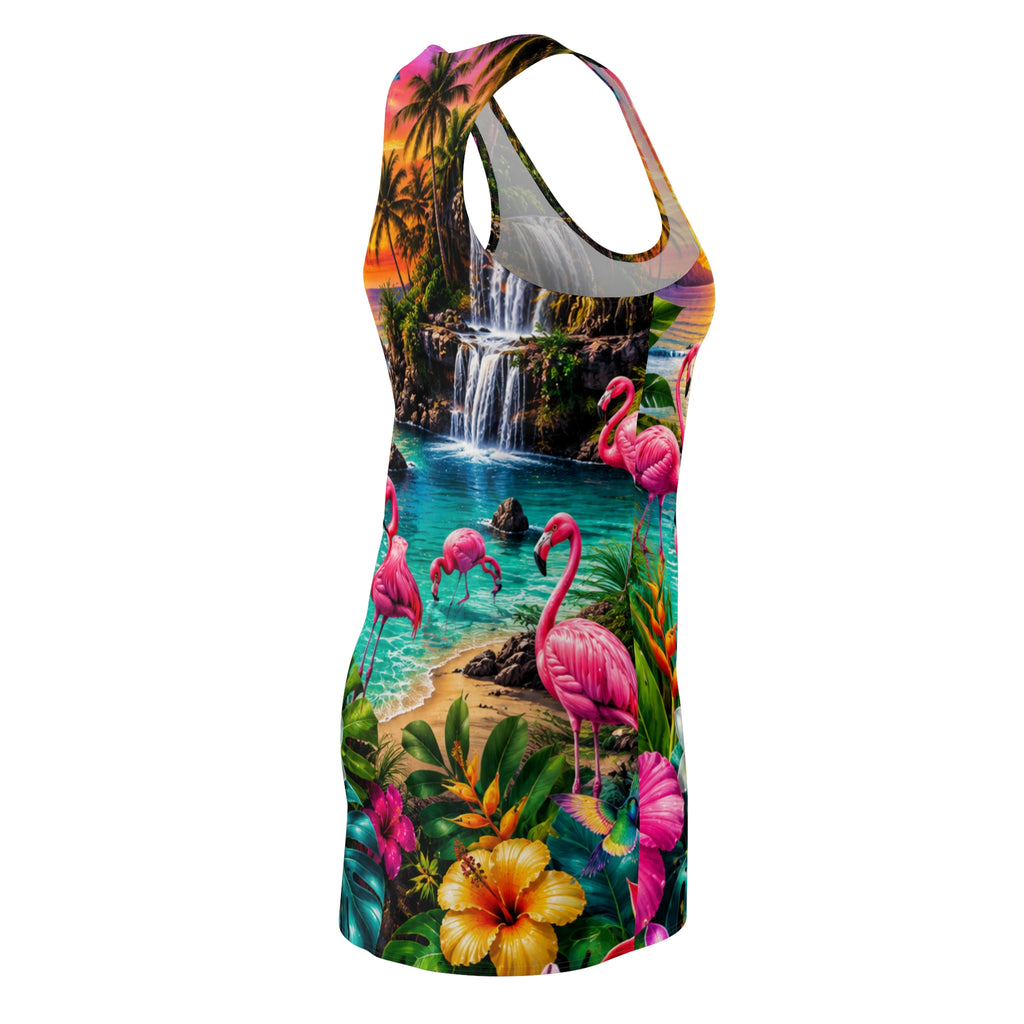 Tropical Flamingo Beach Dress | Racerback