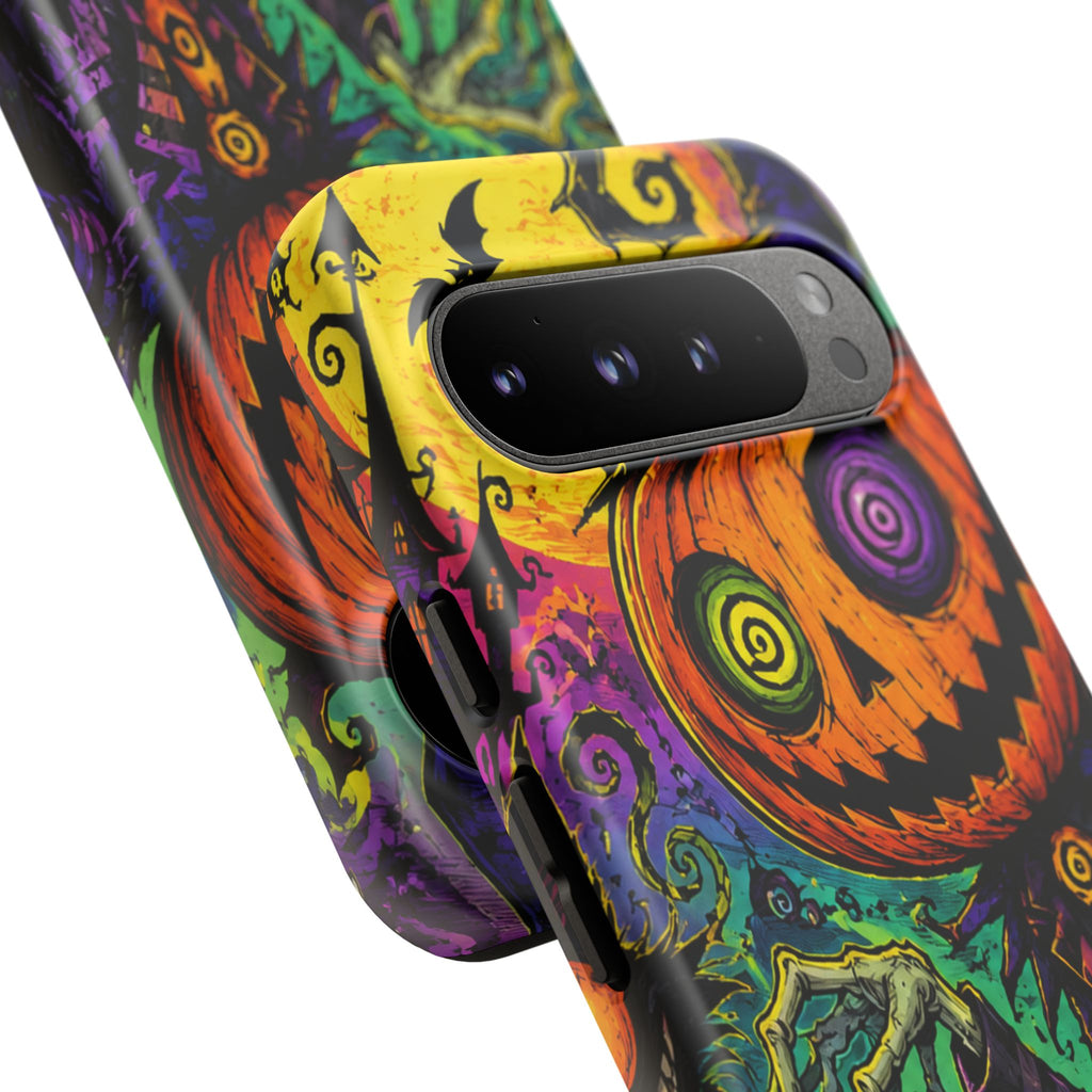 Halloween Pumpkin Skull Phone Case — Psychedelic Jack-o'-Lantern Tough Case