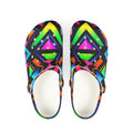 Neon Geometric Clogs — Colorful EVA Foam Slip-On Shoes