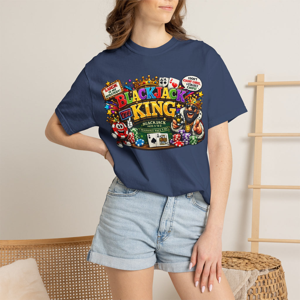 Blackjack King graphic T-shirt | Casino Playing Cards, Chips Design