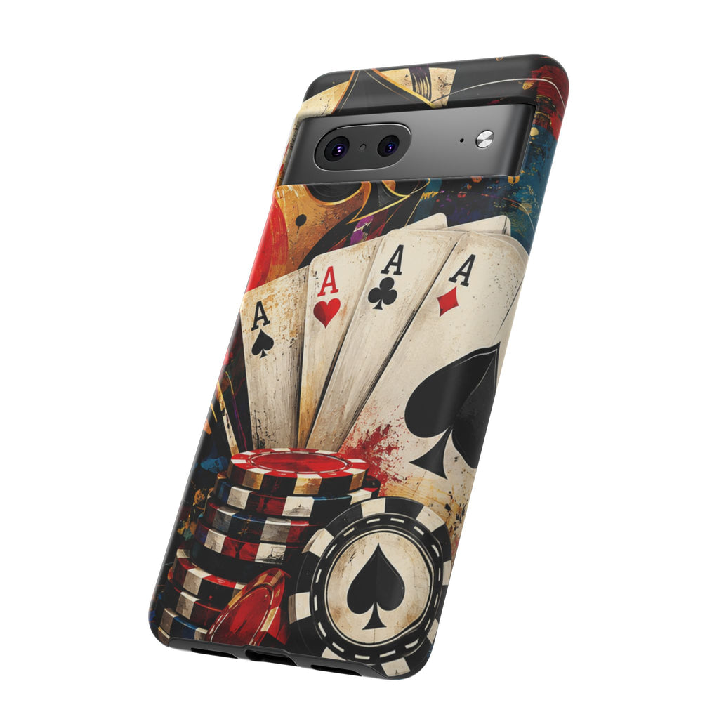 Casino Poker Ace Phone Case — Vintage Playing Cards & Chips Protective Cover