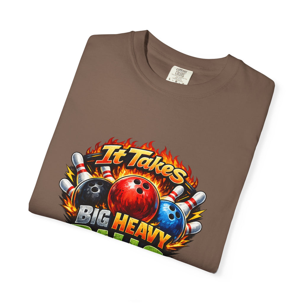 It Takes Big Heavy Balls To Play This Game T-shirt | Bowling Graphic Tee