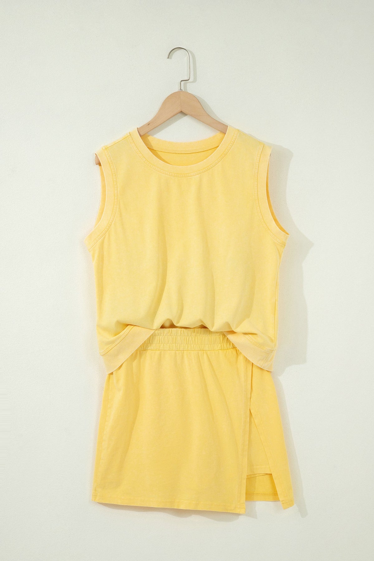 Solid Mineral Wash Tank Top & Lined Skort Set