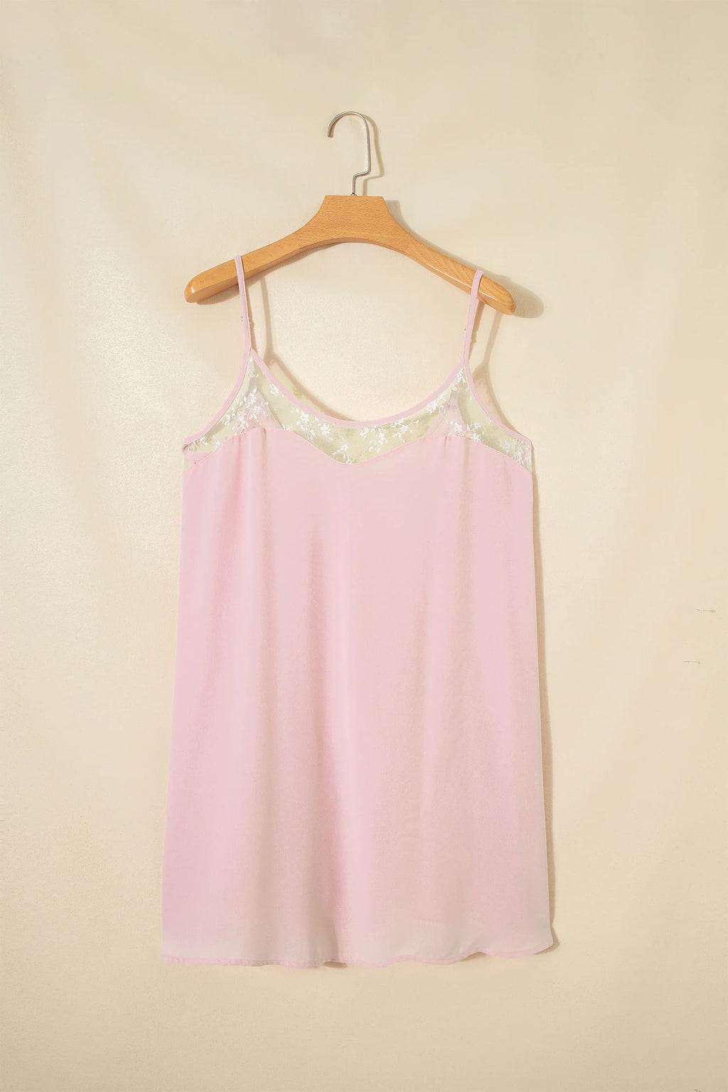 Sheer Lace Patchwork Camisole Nightgown Dress