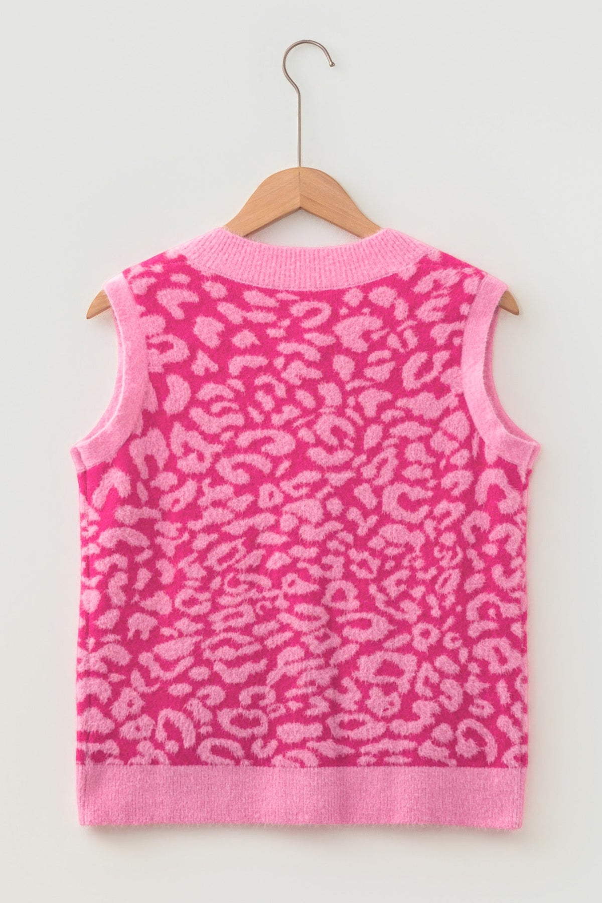Leopard Sleeveless Regular Wash Knit Vest