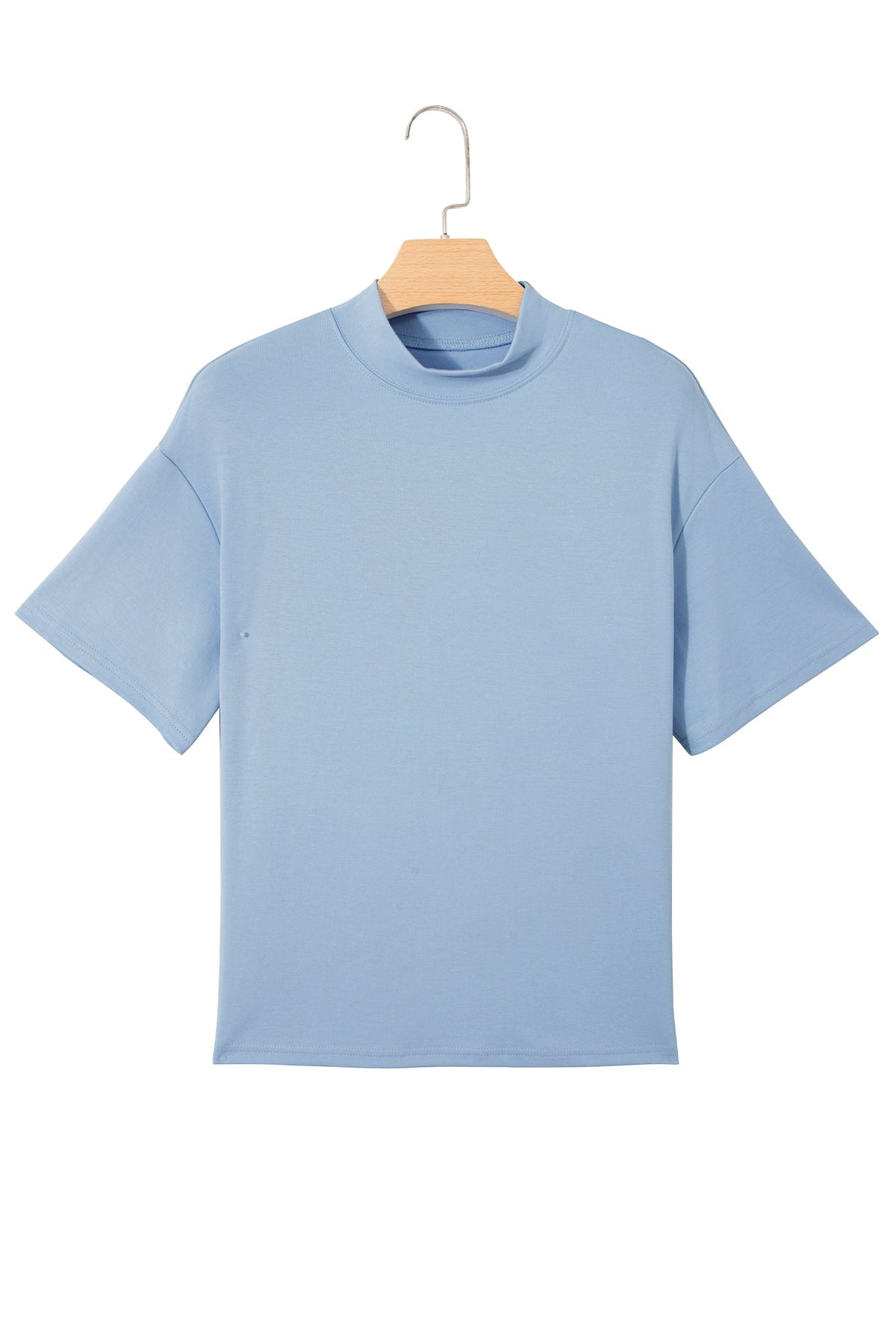 Oversized Solid Color High Neck Tee