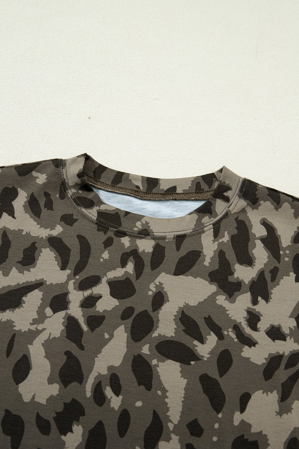 Leopard Mock Neck Short Sleeve Tee