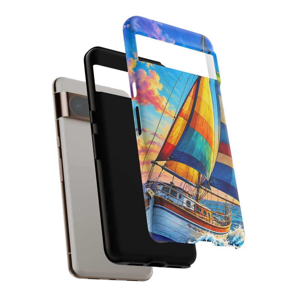 Sailboat Sunset Phone Case — Colorful Nautical iPhone Cover