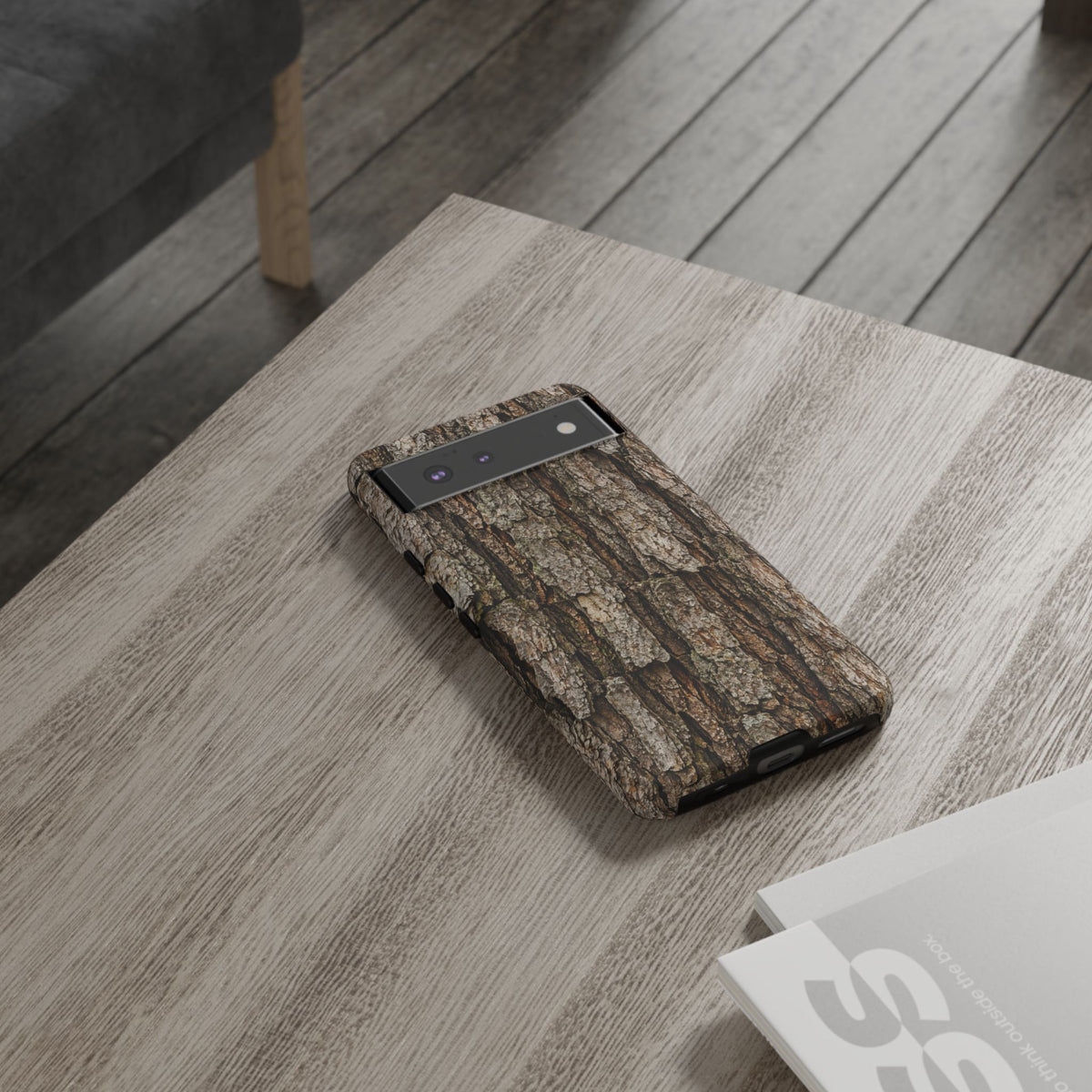 Bark Texture Phone Case - Rugged Woodland Camouflage for Nature Lovers