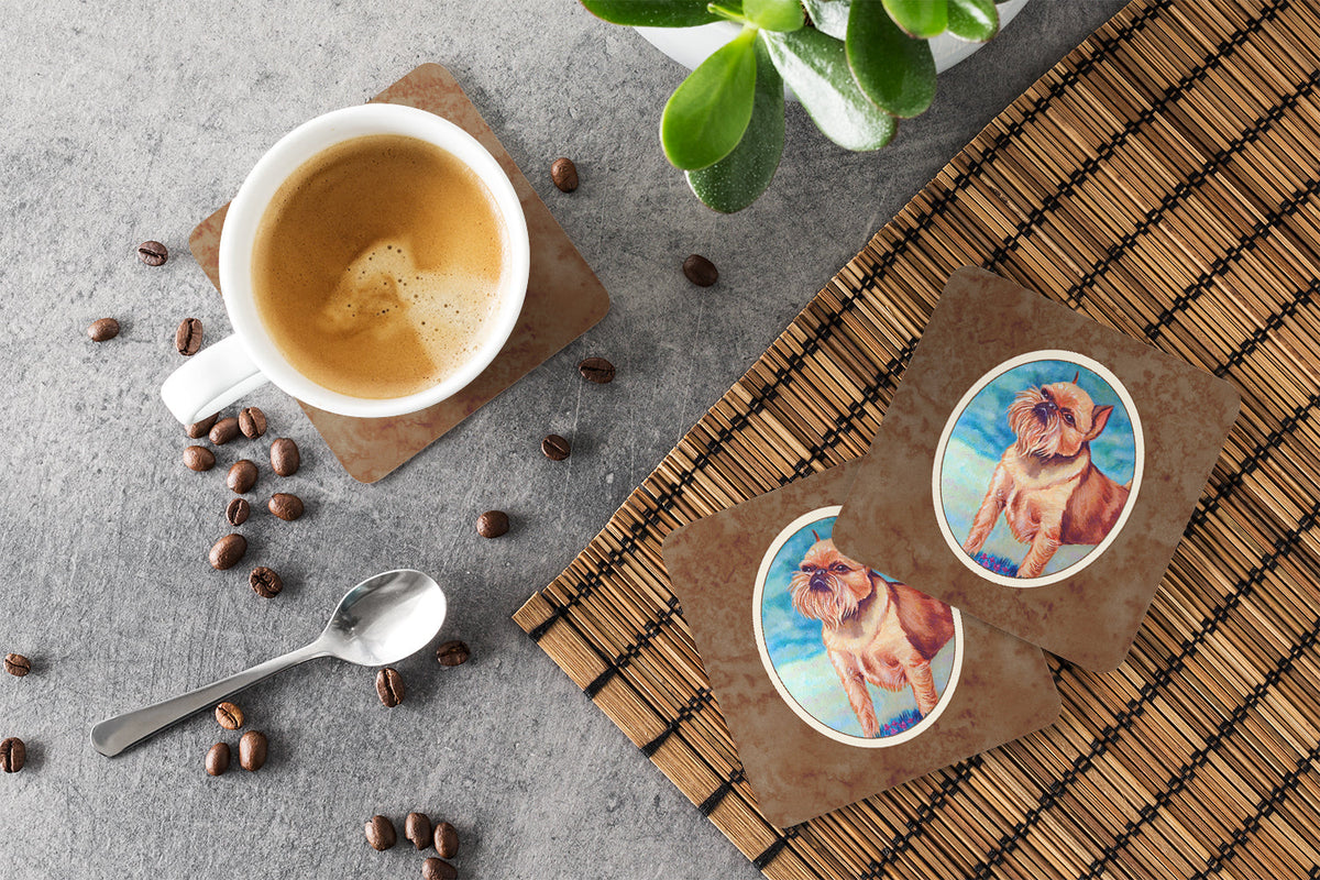 Brussels Griffon Foam Coasters Set of 4 Cup Coasters for Indoor Outdoor, Tabletop Protection, Anti Slip, Mouse pad Material