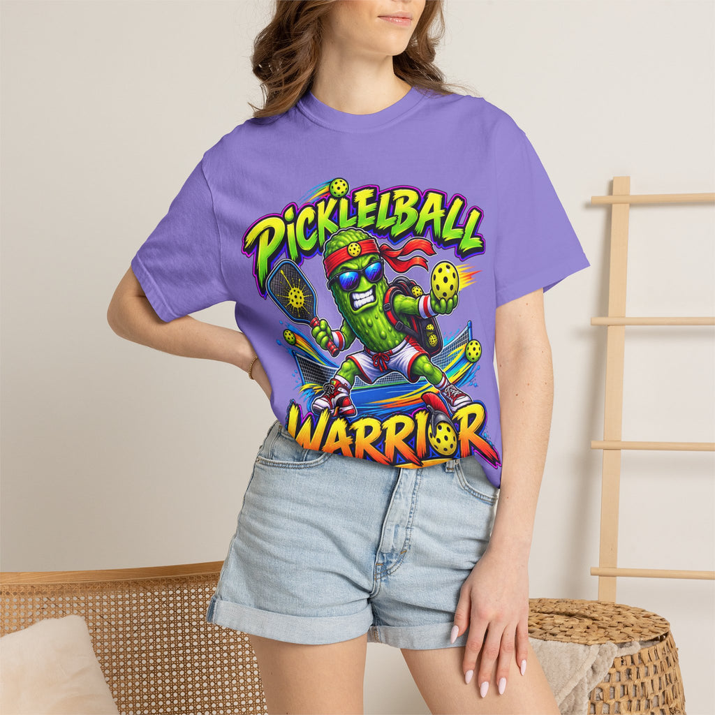 Pickleball Warrior T-Shirt | Cartoon Pickle Player Graphic