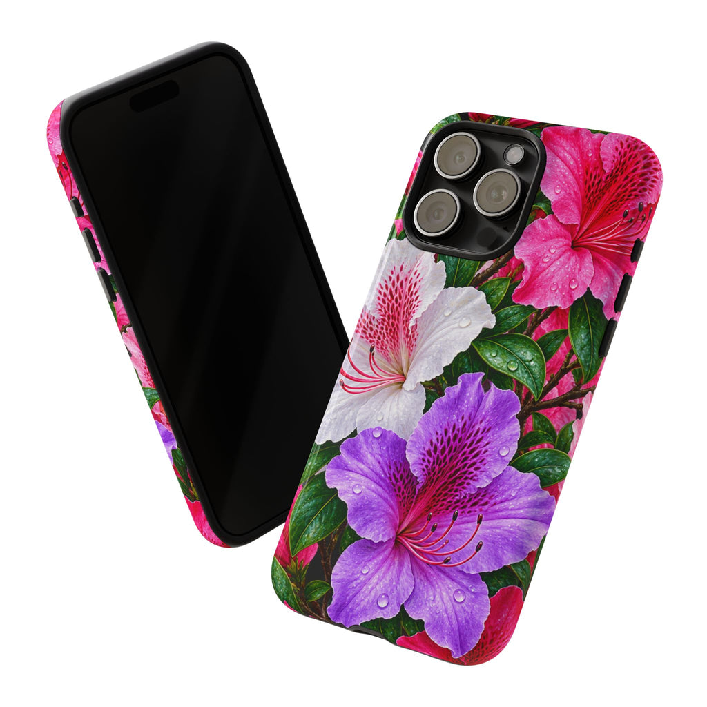 Floral Azalea Phone Case — Vibrant Pink & Purple Blossom Protection