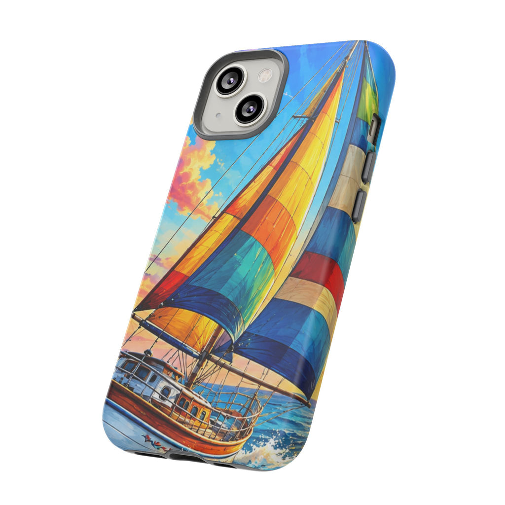 Sailboat Sunset Phone Case — Colorful Nautical iPhone Cover