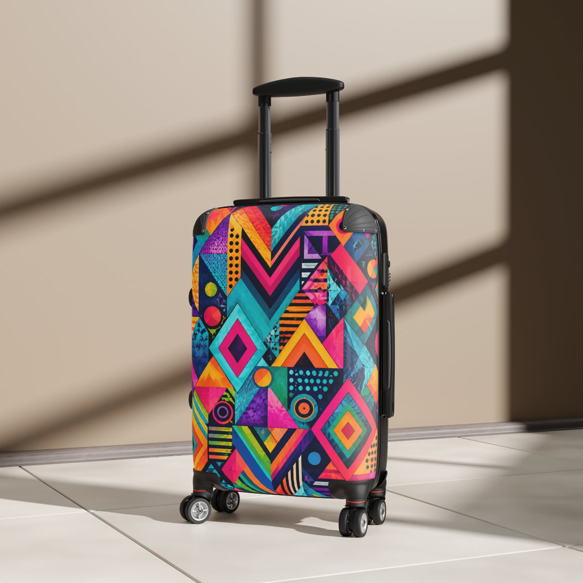 Colorburst Geometric Carry-On Suitcase