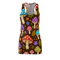Mushroom Garden Racerback Dress – Colorful Toadstool Floral AOP