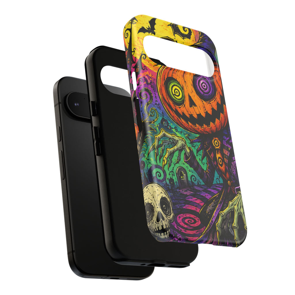 Halloween Pumpkin Skull Phone Case — Psychedelic Jack-o'-Lantern Tough Case