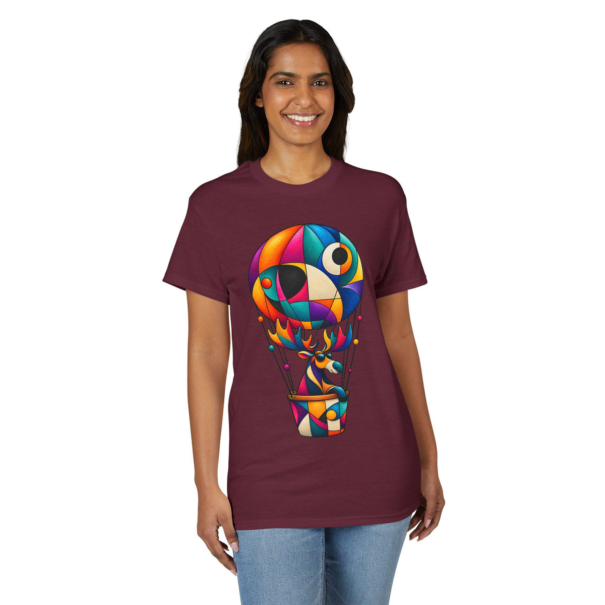 Colorful Geometric Hot Air Balloon T-Shirt