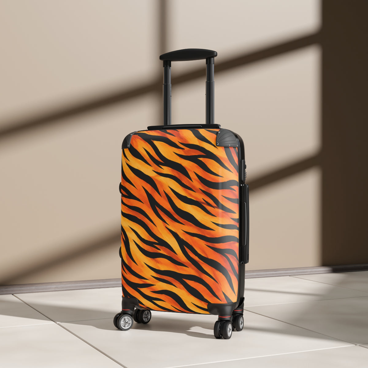 Tiger Stripe Carry-On Suitcase – Bold Orange Animal Print Luggage