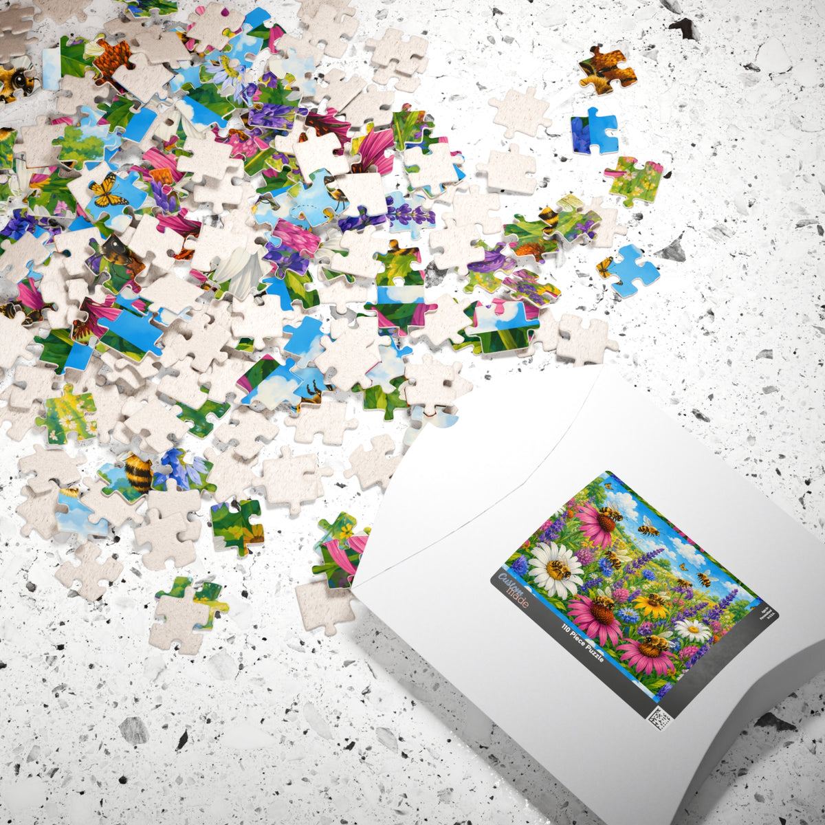 Bee Meadow Floral Puzzle 520-1014 Piece | Wildflower Bee Jigsaw