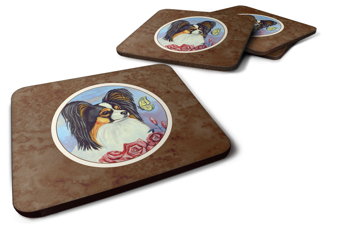 Papillon Yellow Butterfly Foam Coasters Set of 4 Cup Coasters for Indoor Outdoor, Tabletop Protection, Anti Slip, Mouse pad Material