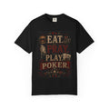 Eat Pray Play Poker T-shirt | Vintage Playing Cards & Chips Design