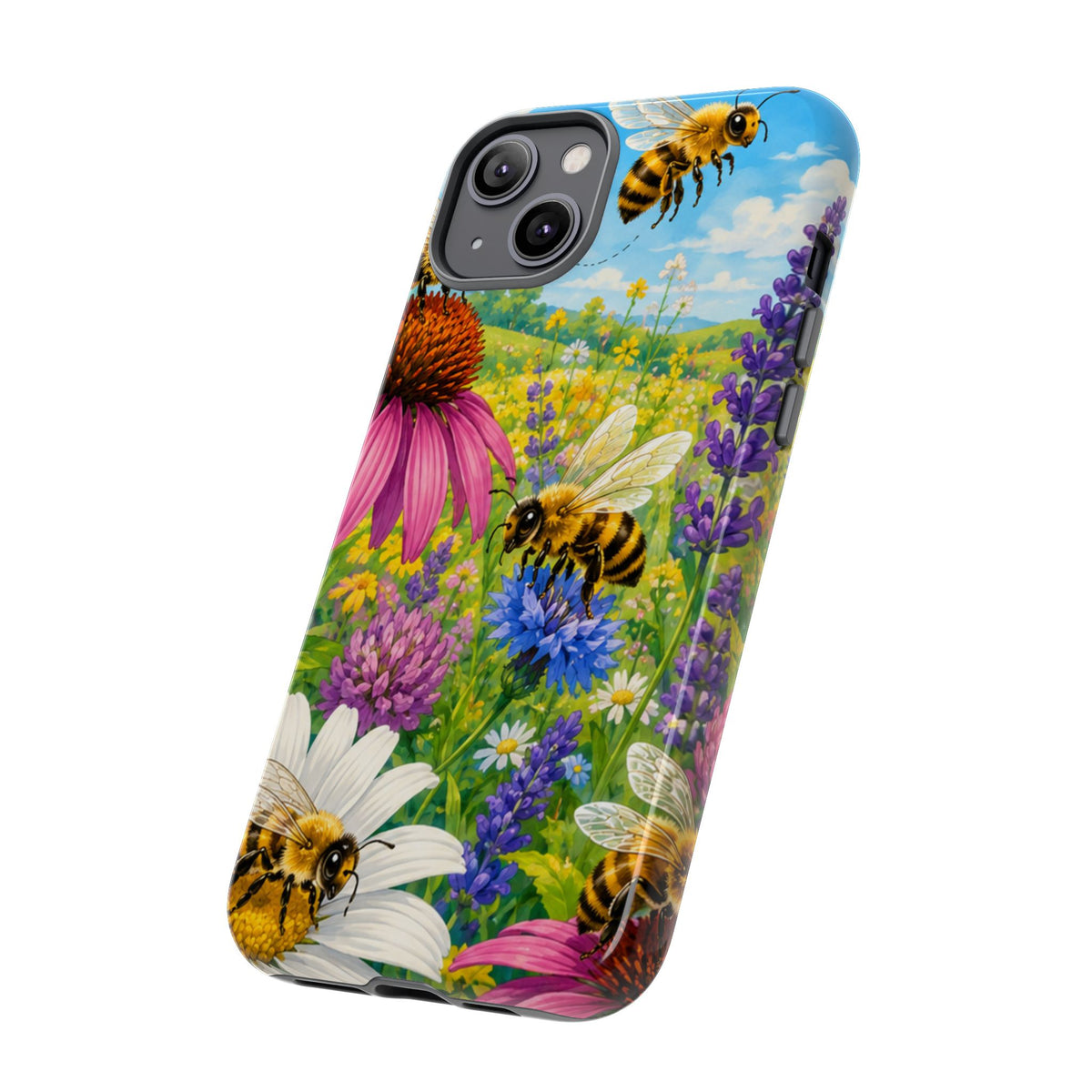 Bee Meadow Phone Case — Floral Honeybee Protective Cover