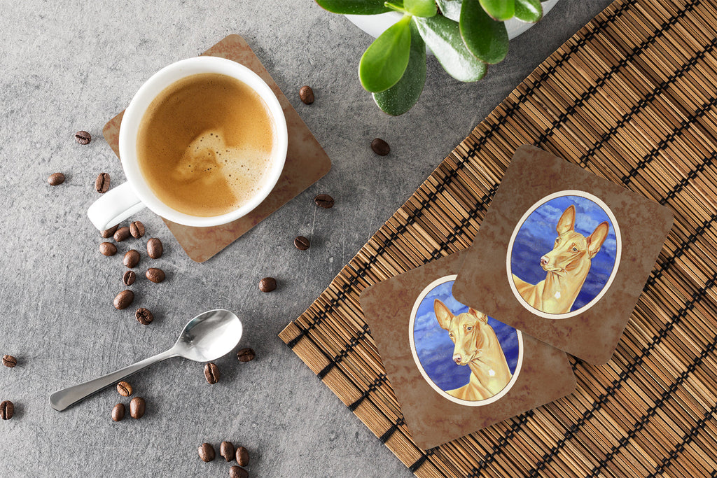 Pharaoh Hound Foam Coasters Set of 4 Cup Coasters for Indoor Outdoor, Tabletop Protection, Anti Slip, Mouse pad Material