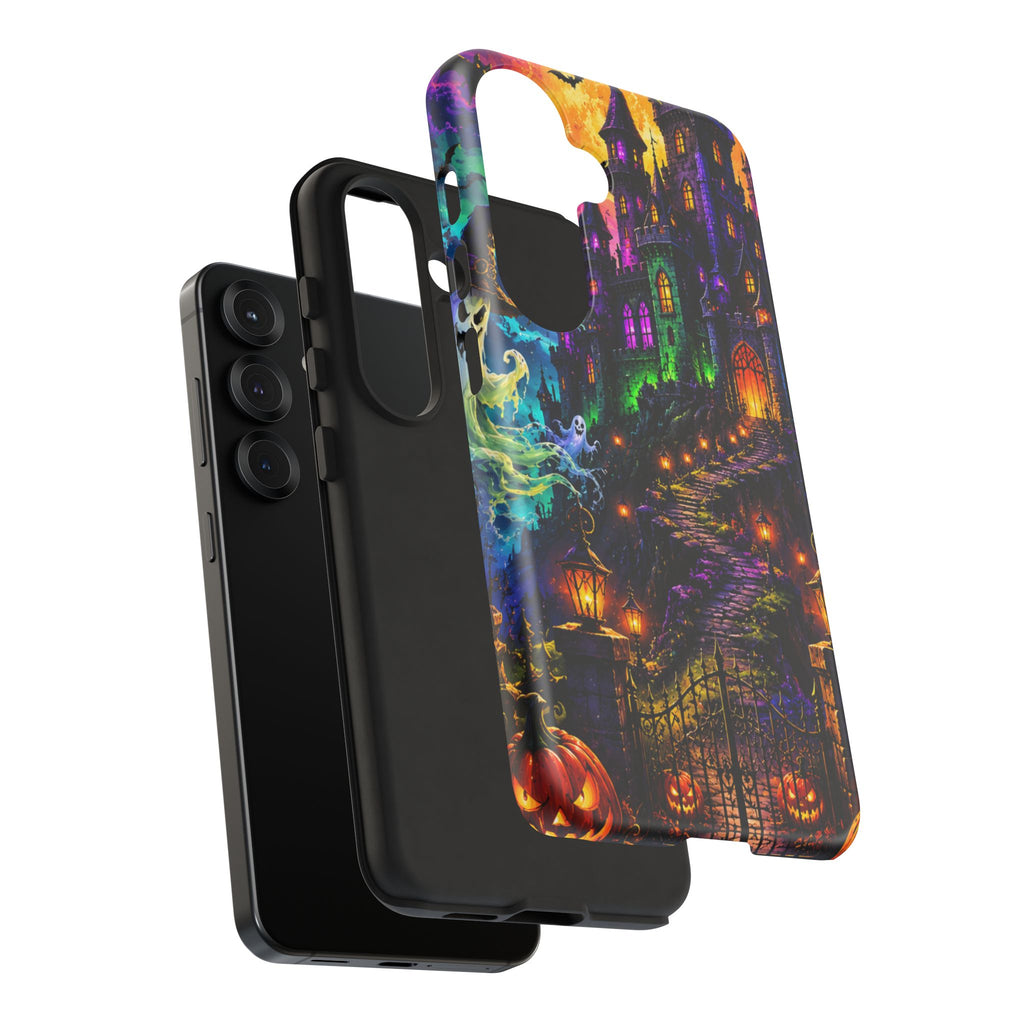 Halloween Haunted Castle Phone Case — Spooky Pumpkin & Ghost Tough Case