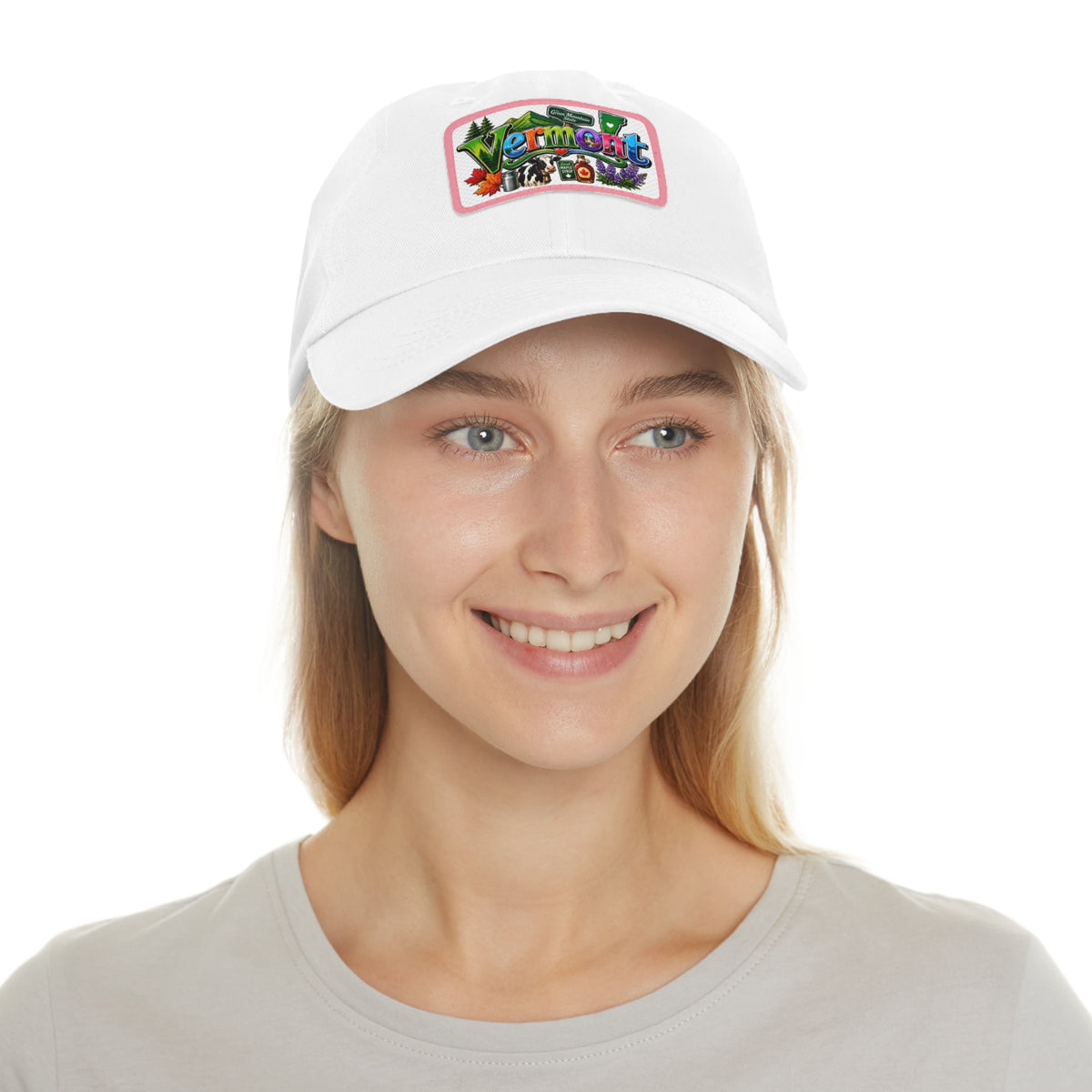 Vermont Patch Dad Hat | Leather Rectangle Patch, State Travel Cap
